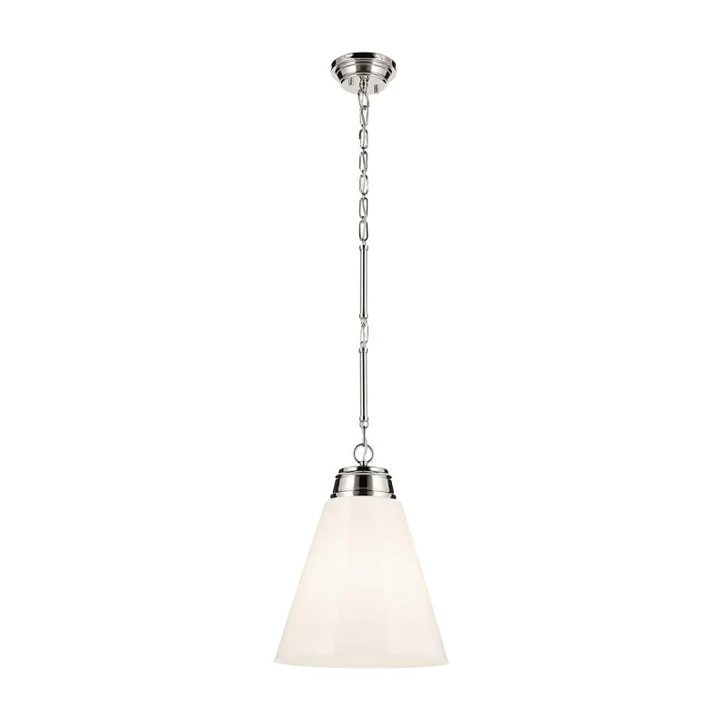 Kichler 52662 Marsailli 1-lt 16" Pendant - Polished Nickel Opal Glass