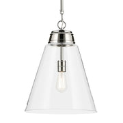 Kichler 52662 Marsailli 1-lt 16" Pendant - Polished Nickel Clear Glass