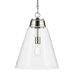 Kichler 52662 Marsailli 1-lt 16" Pendant - Polished Nickel Clear Glass