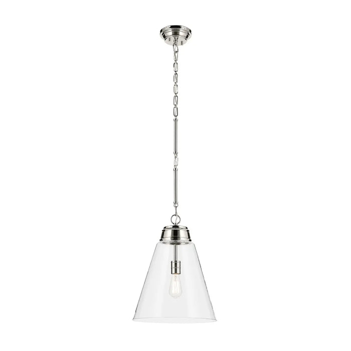 Kichler 52662 Marsailli 1-lt 16" Pendant - Polished Nickel Clear Glass