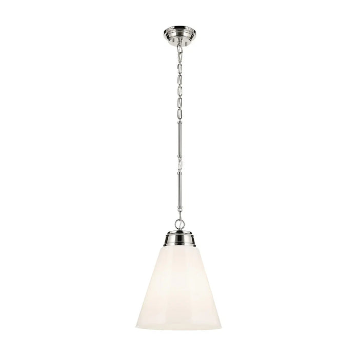Kichler 52662 Marsailli 1-lt 16" Pendant - Polished Nickel Opal Glass