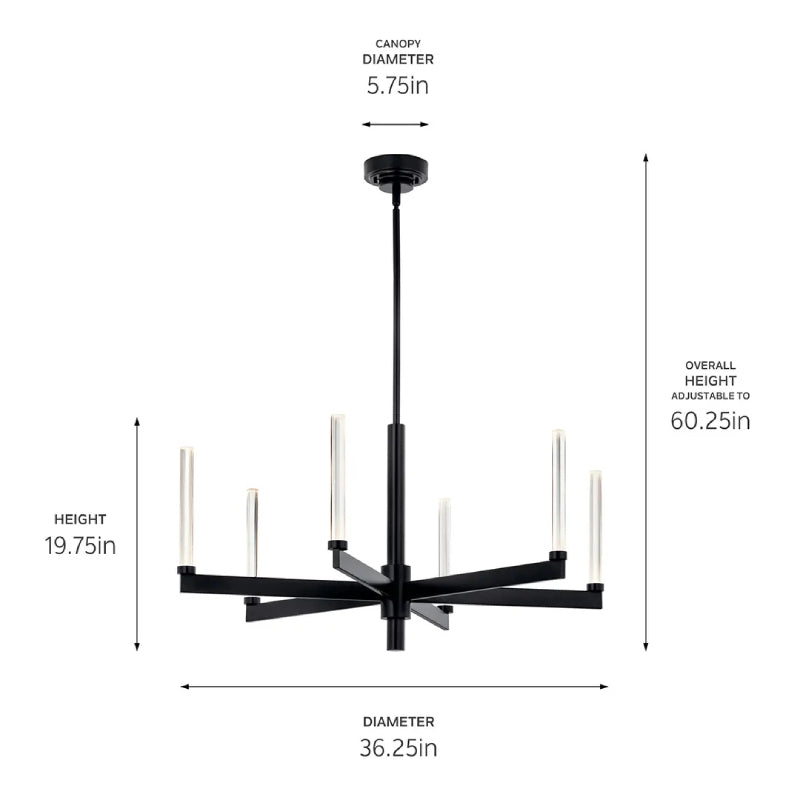 Kichler 52667 Sycara 6-lt 36" LED Chandelier