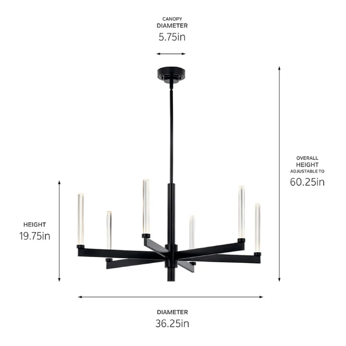 Kichler 52667 Sycara 6-lt 36" LED Chandelier
