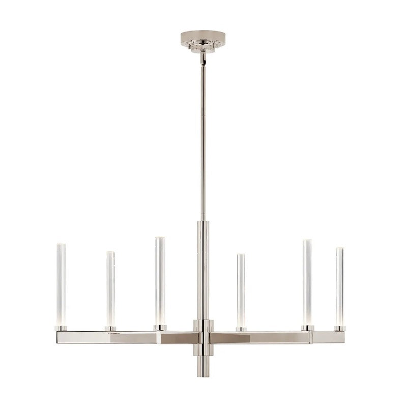 Kichler 52667 Sycara 6-lt 36" LED Chandelier-Polished Nickel