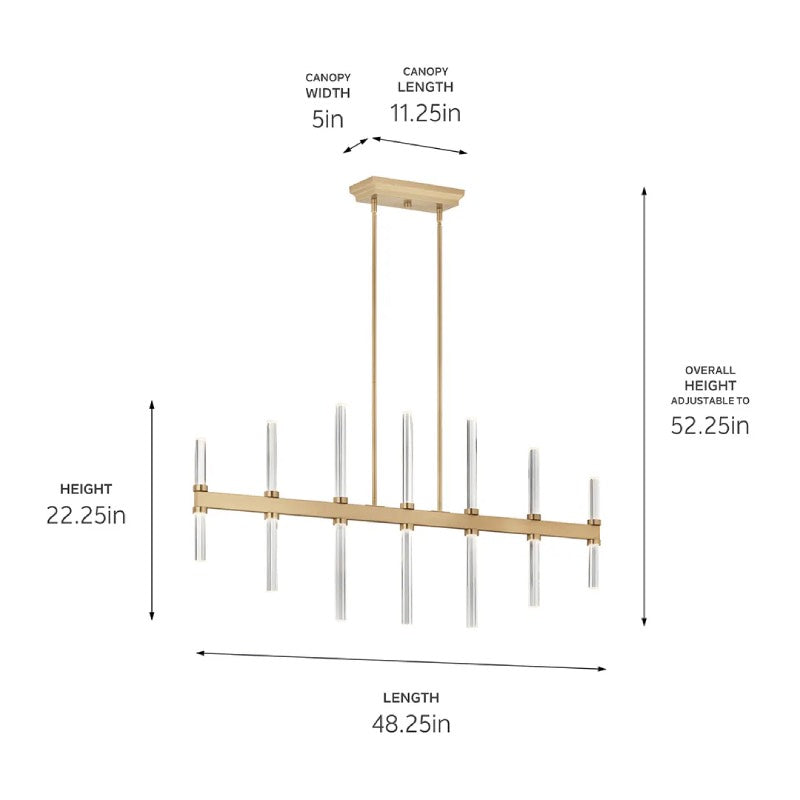 Kichler 52670 Sycara 14-lt 48" LED Linear Chandelier