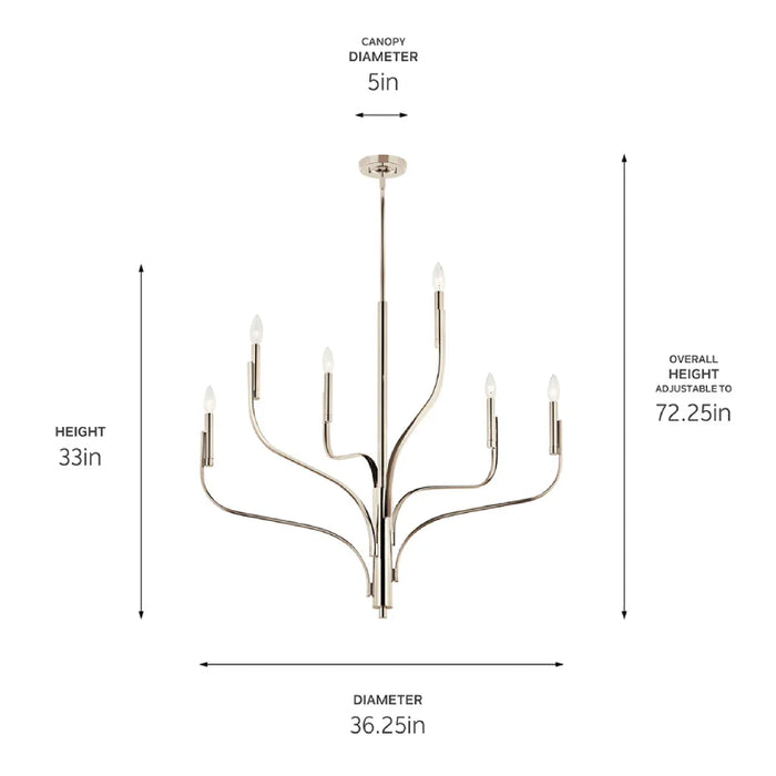 Kichler 52673 Livadia 6-lt 36" Chandelier