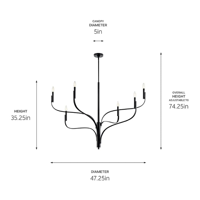 Kichler 52674 Livadia 6-lt 47" Chandelier