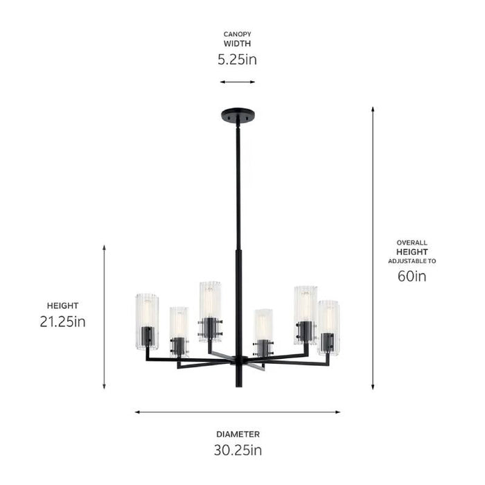 Kichler 52679 Velestino 6-lt 30" Chandelier