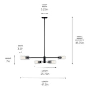 Kichler 52681 Velestino 4-lt 48" Chandelier