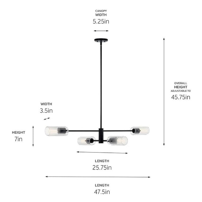Kichler 52681 Velestino 4-lt 48" Chandelier
