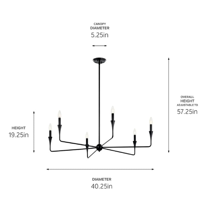 Kichler 52690 Alvaro 6-lt 40" Chandelier