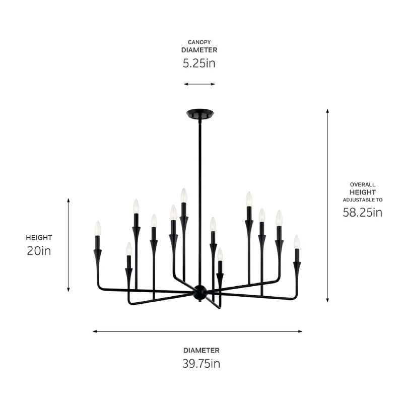 Kichler 52692 Alvaro 12-lt 40" Chandelier