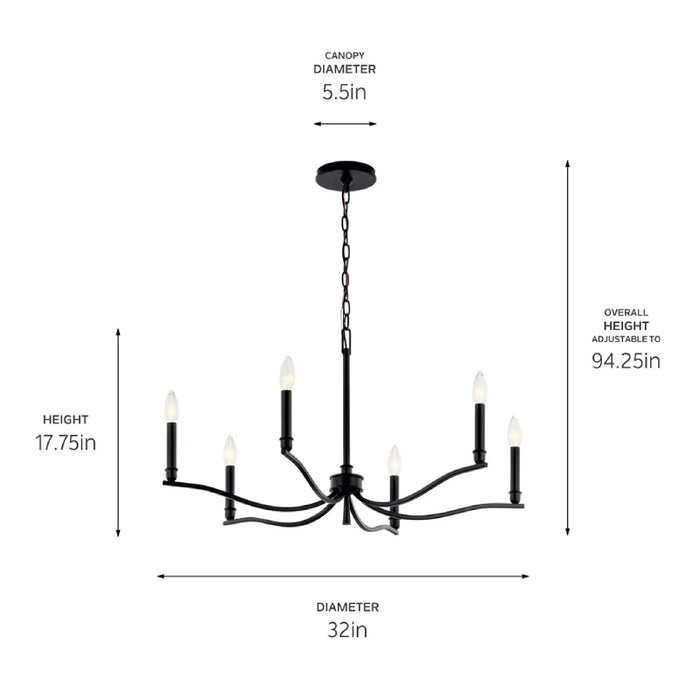 Kichler 52695 Malene 6-lt 32" Chandelier