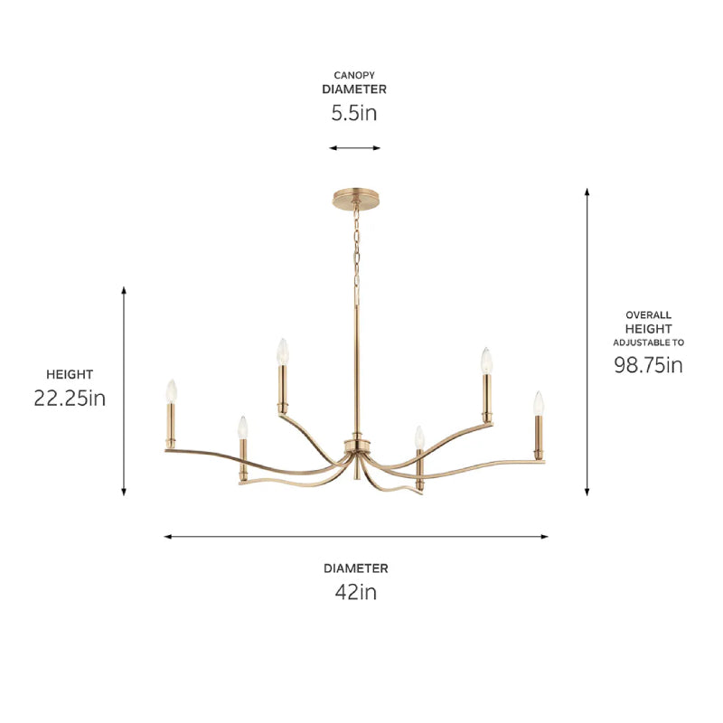 Kichler 52696 Malene 6-lt 42" Chandelier