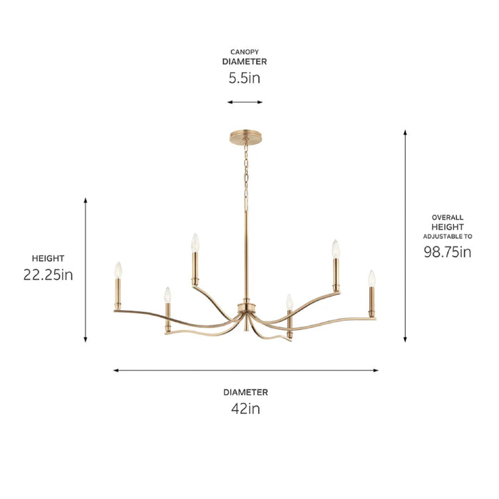 Kichler 52696 Malene 6-lt 42" Chandelier