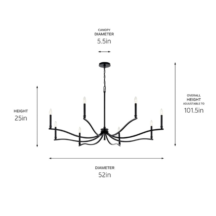 Kichler 52697 Malene 8-lt 52" Chandelier