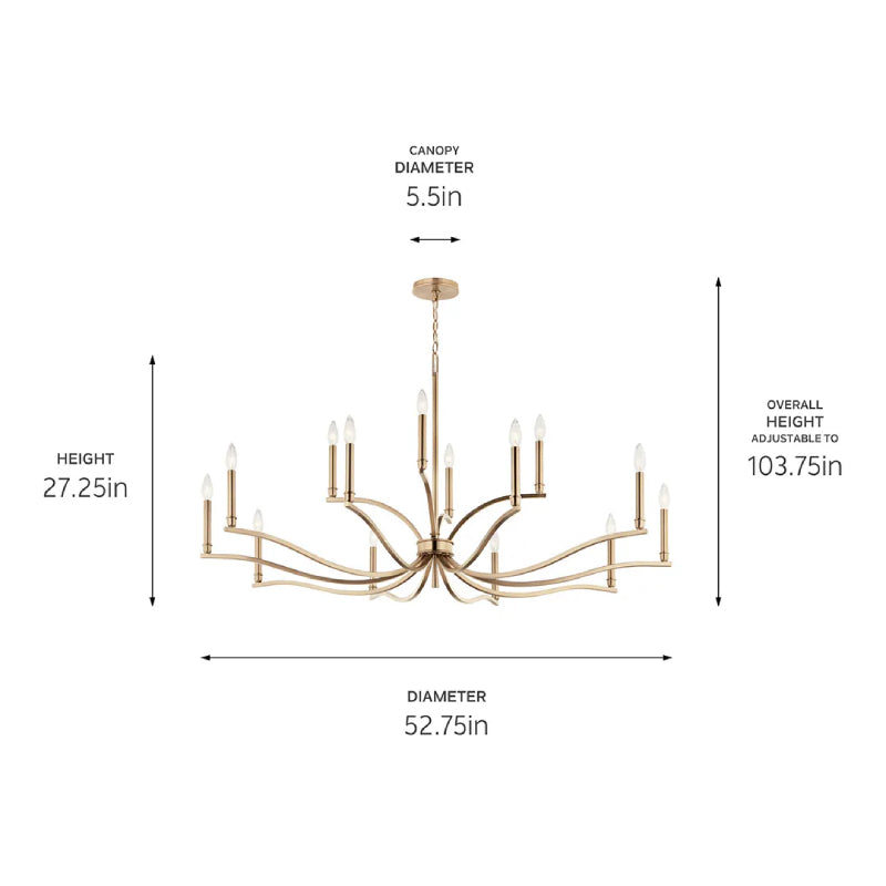 Kichler 52698 Malene 14-lt 53" Chandelier
