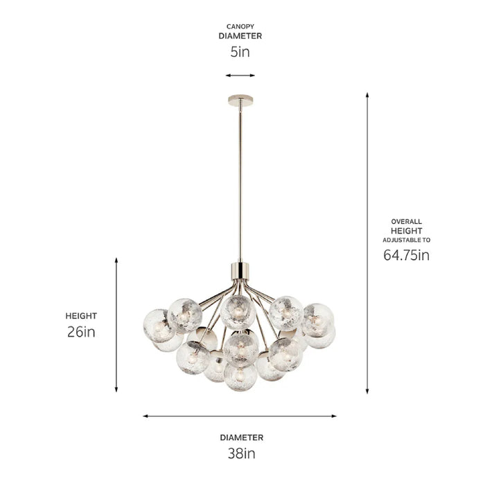 Kichler 52702 Silvarious 16-lt 38" Chandelier