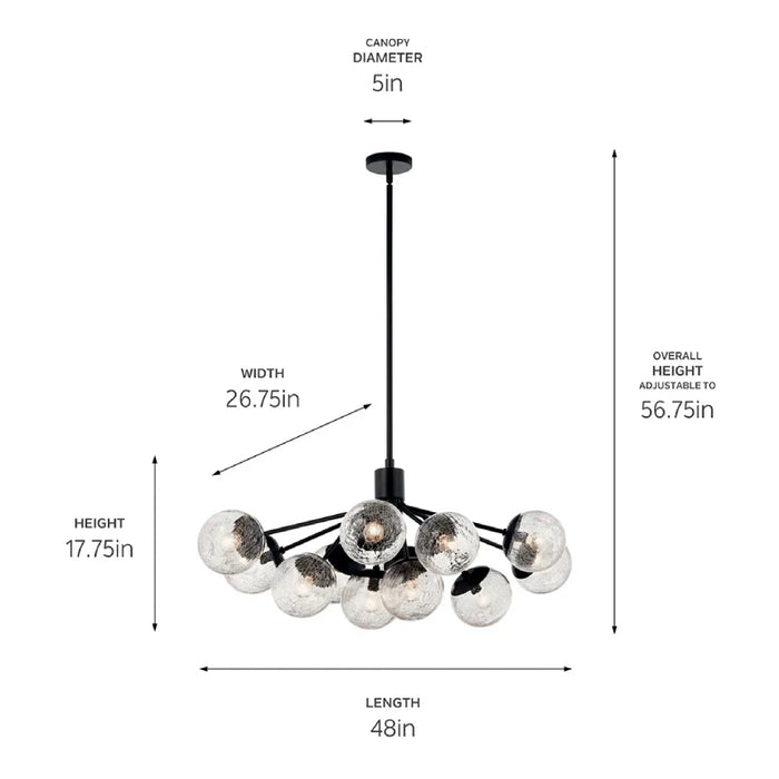 Kichler 52703 Silvarious 12-lt 48" Chandelier