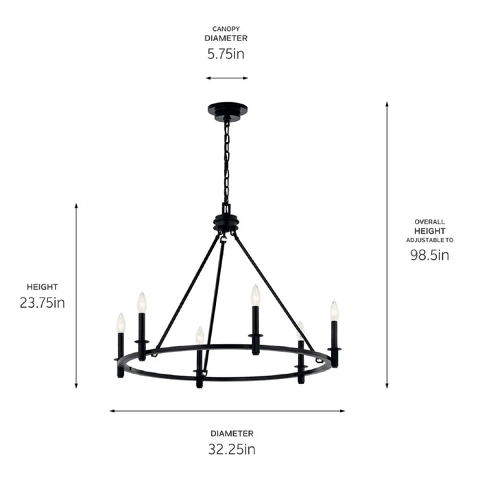 Kichler 52705 Carrick 6-lt 32" Chandelier