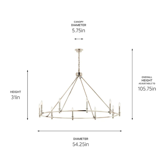 Kichler 52707 Carrick 10-lt 54" Chandelier