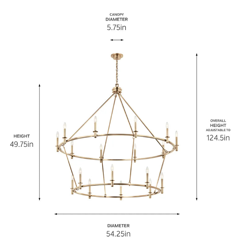 Kichler 52708 Carrick 18-lt 54" Chandelier