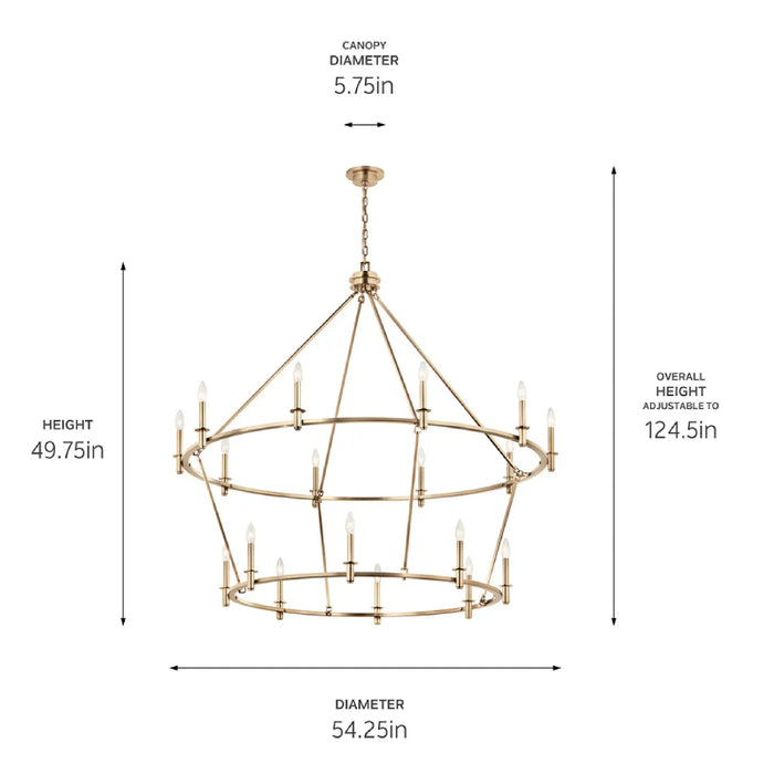Kichler 52708 Carrick 18-lt 54" Chandelier
