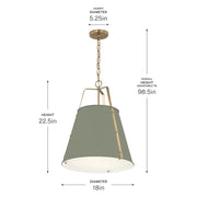 Kichler 52711 Etcher 2-lt 18" Pendant