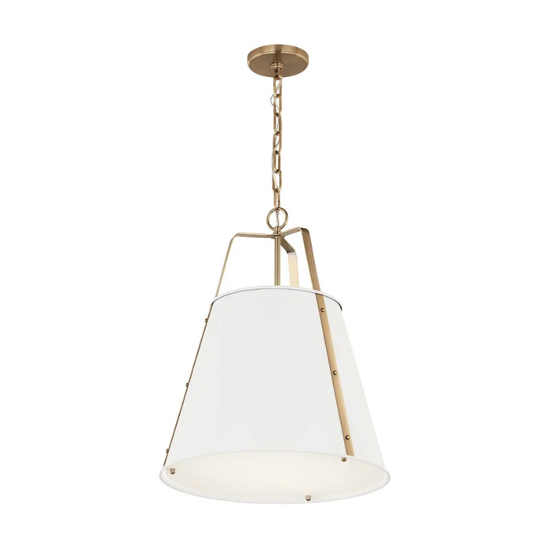 Kichler 52711 Etcher 2-lt 18" Pendant - White/Champagne Bronze