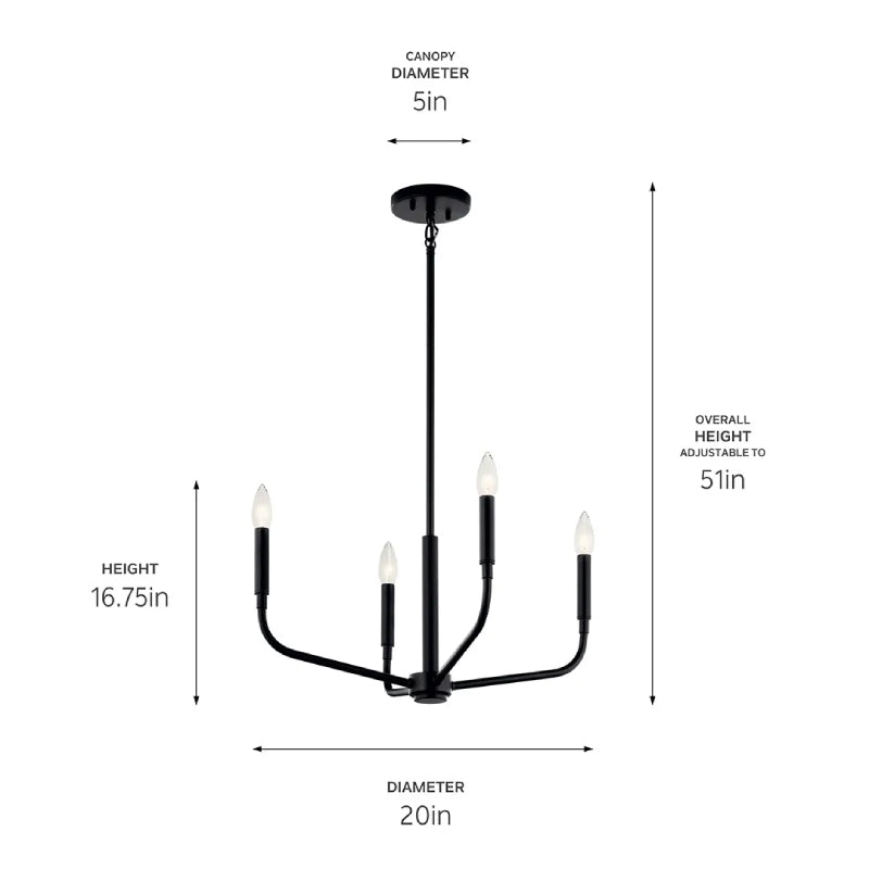 Kichler 52716 Madden 4-lt 20" Chandelier