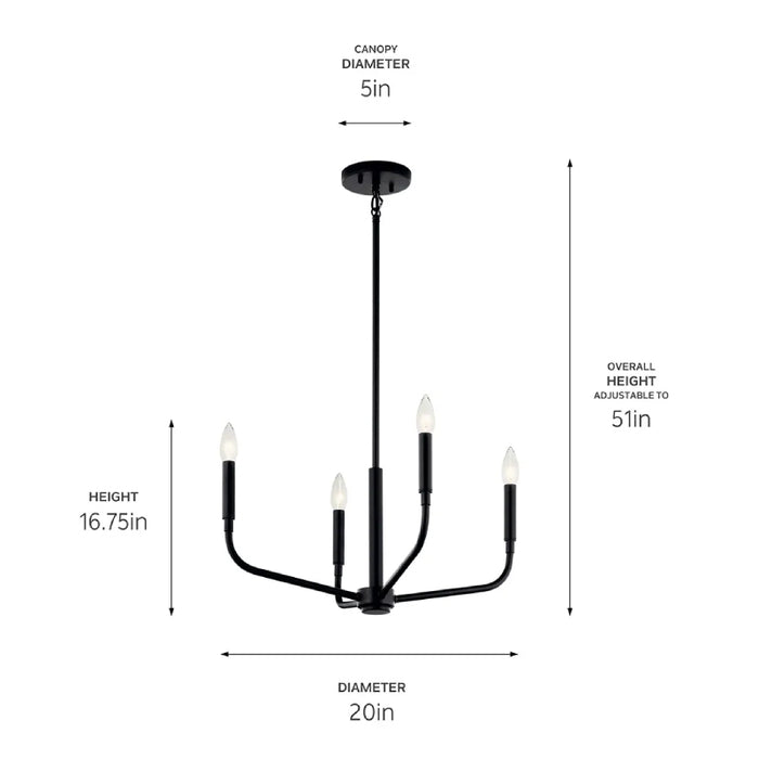 Kichler 52716 Madden 4-lt 20" Chandelier