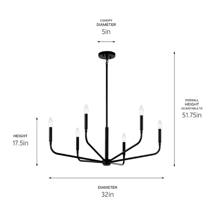 Kichler 52718 Madden 6-lt 32" Chandelier