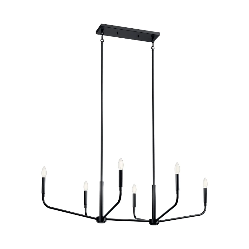 Kichler 52721 Madden 6-lt 45" Linear Chandelier - Black