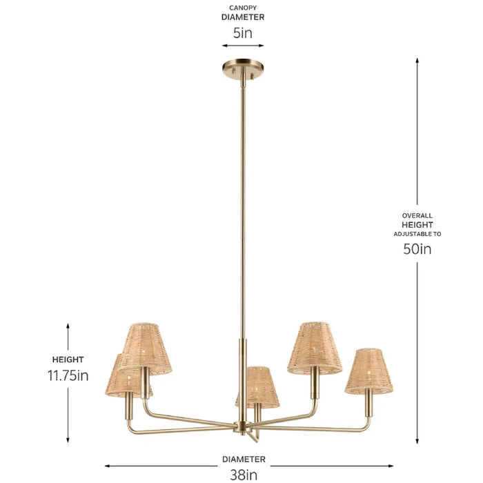 Kichler 52731 Bekah 5-lt 38" Chandelier
