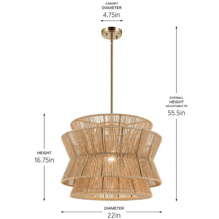 Kichler 52734 Ophira 1-lt 22" Pendant
