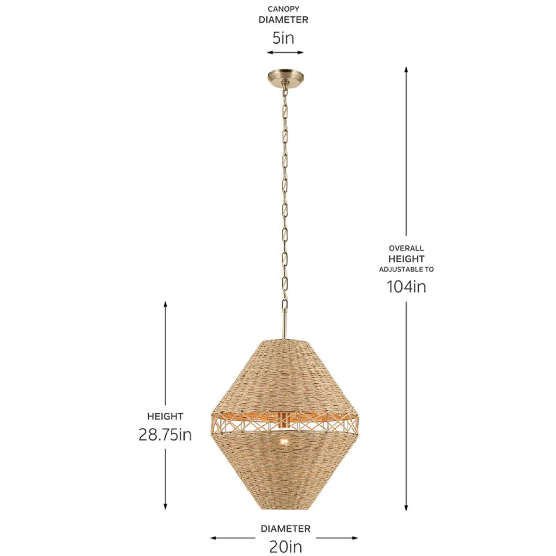 Kichler 52743 Lulo 1-lt 20" Pendant