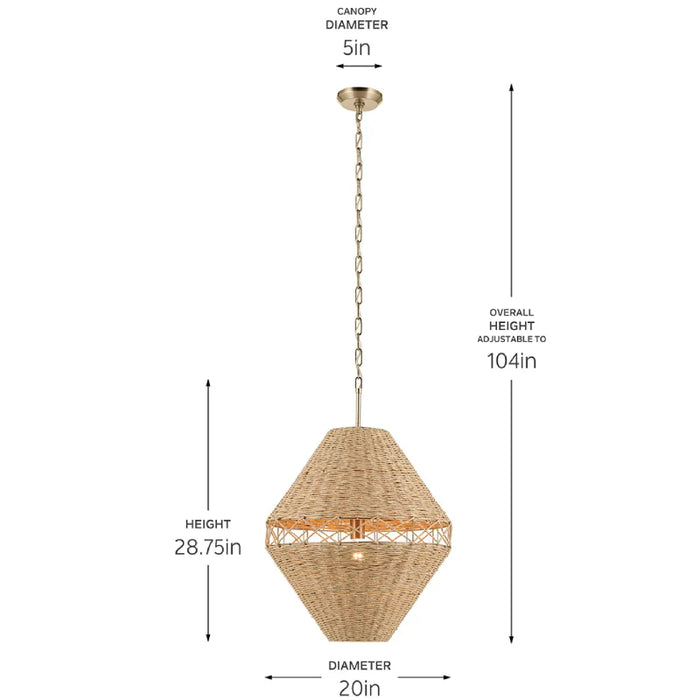 Kichler 52743 Lulo 1-lt 20" Pendant