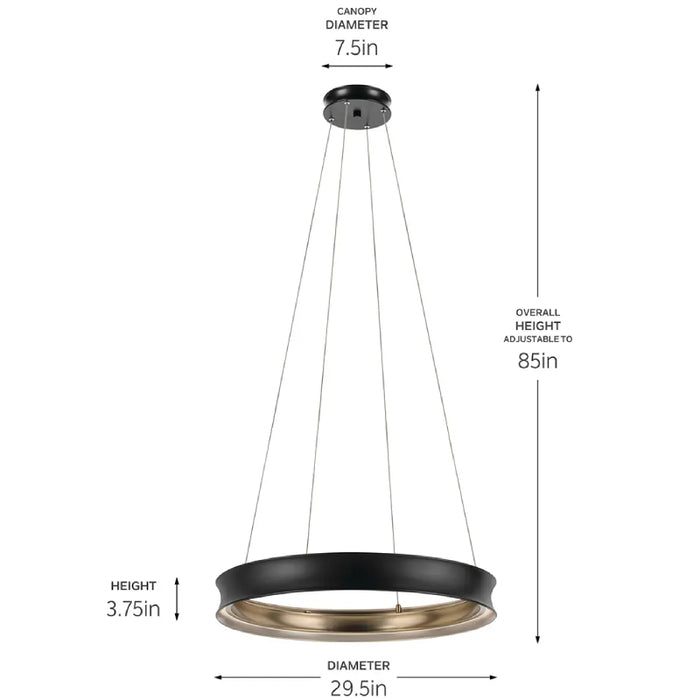Kichler 52746 Larousse 1-lt 30" LED Chandelier