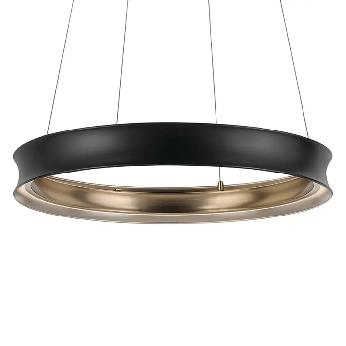 Kichler 52746 Larousse 1-lt 30" LED Chandelier - Black/Champagne Bronze