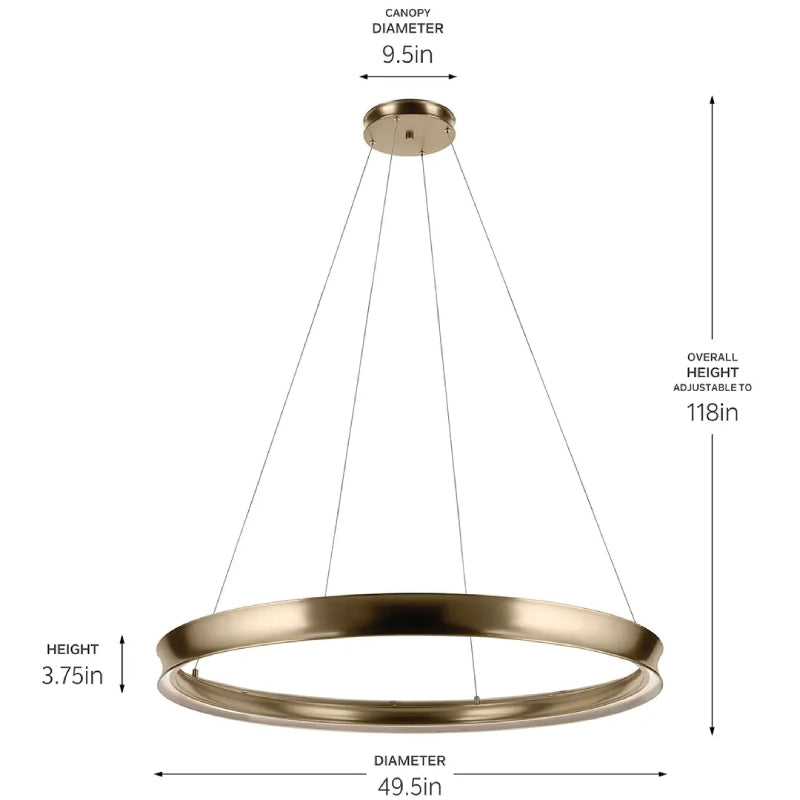 Kichler 52748 Larousse 1-lt 50" LED Chandelier