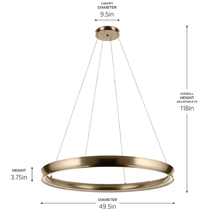 Kichler 52748 Larousse 1-lt 50" LED Chandelier