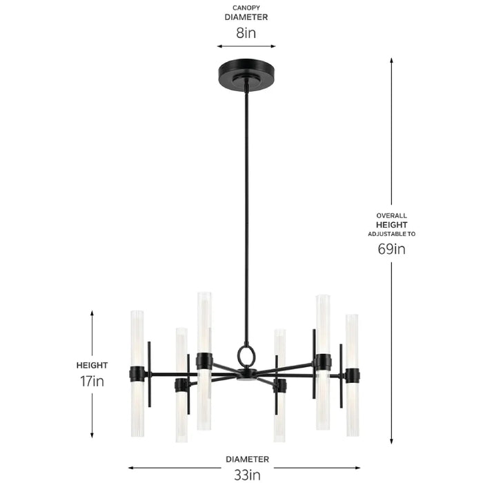 Kichler 52752 Riven 12-lt 33" LED Chandelier
