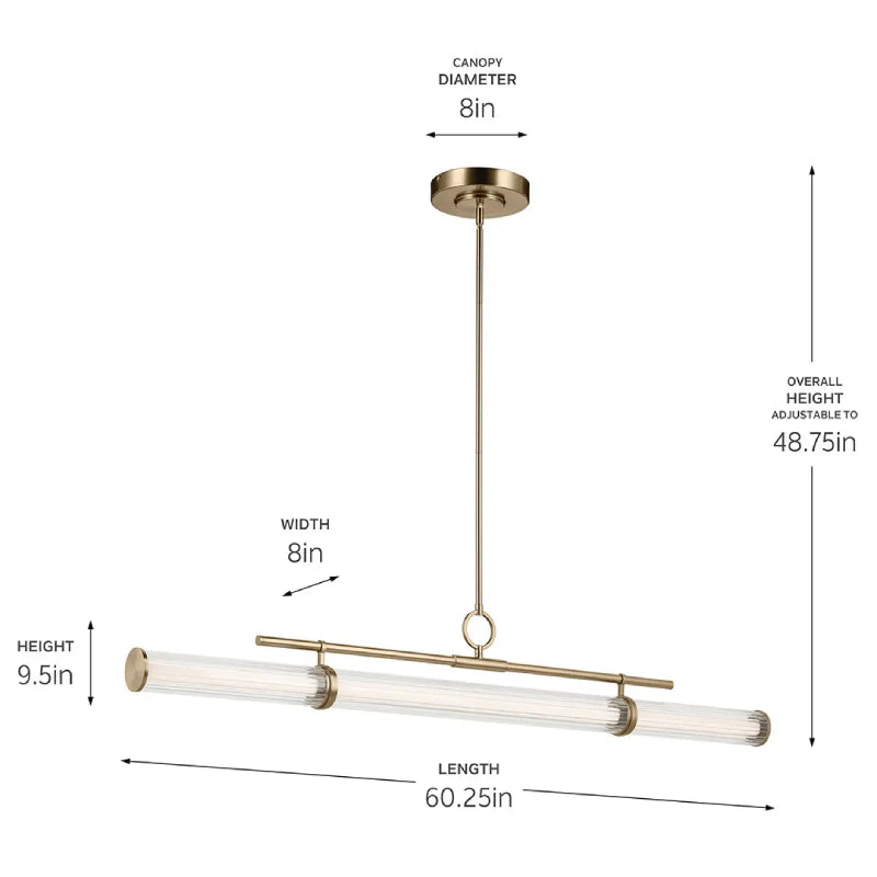 Kichler 52754 Riven 1-lt 60" LED Chandelier