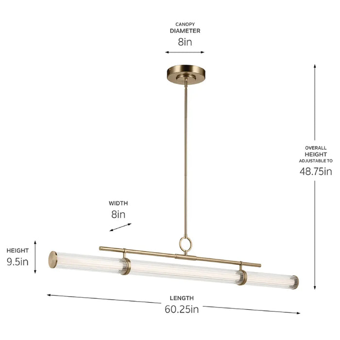 Kichler 52754 Riven 1-lt 60" LED Chandelier