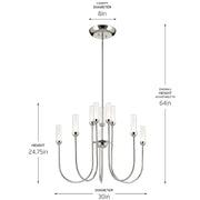 Kichler 52757 Moraine 10-lt 30" LED Chandelier