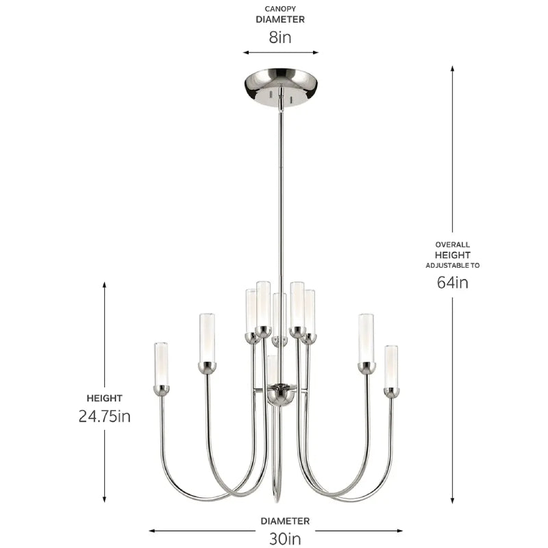 Kichler 52757 Moraine 10-lt 30" LED Chandelier