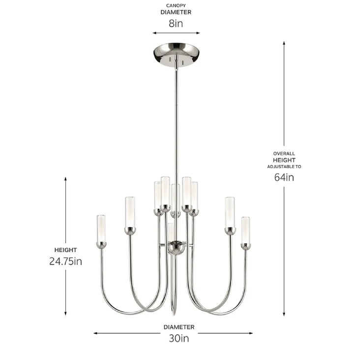 Kichler 52757 Moraine 10-lt 30" LED Chandelier
