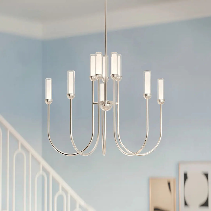 Kichler 52757 Moraine 10-lt 30" LED Chandelier - Polished Nickel