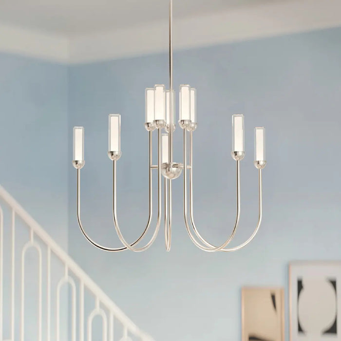 Kichler 52757 Moraine 10-lt 30" LED Chandelier - Polished Nickel