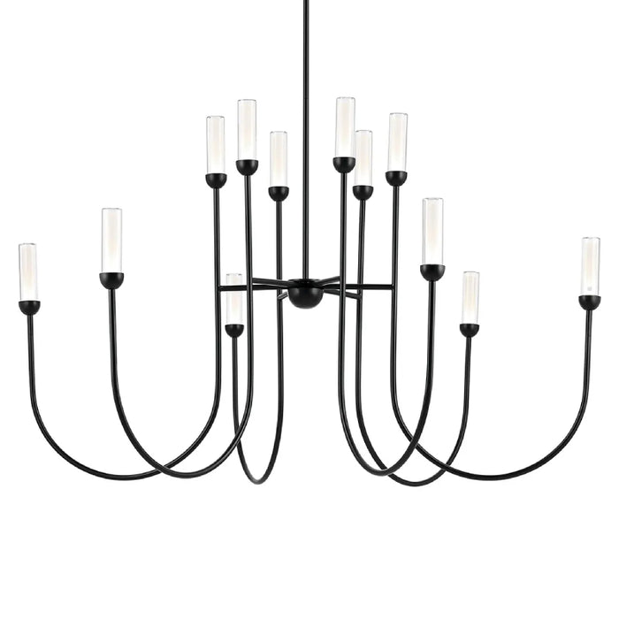 Kichler 52758 Moraine 12-lt 50" LED Chandelier - Black